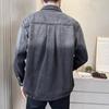 Men's Washed Denim Long Sleeve Shirt Casual Pocket Detail Streetwear Top