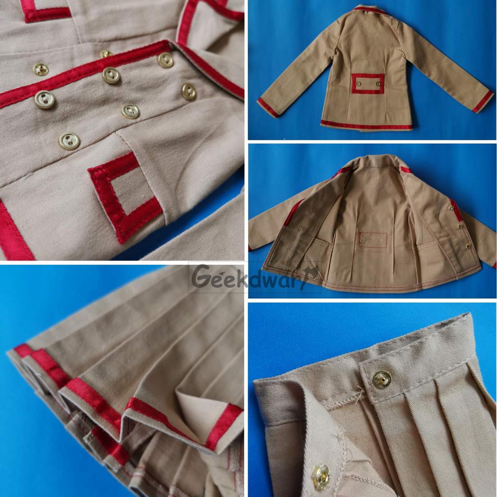 GeekDwarf of Doll Clothes Costume Student Figure Sailor Suit JK School Uniform Socks with Loafers Shoes Set of [Set 7] 1/3 (Full 7)