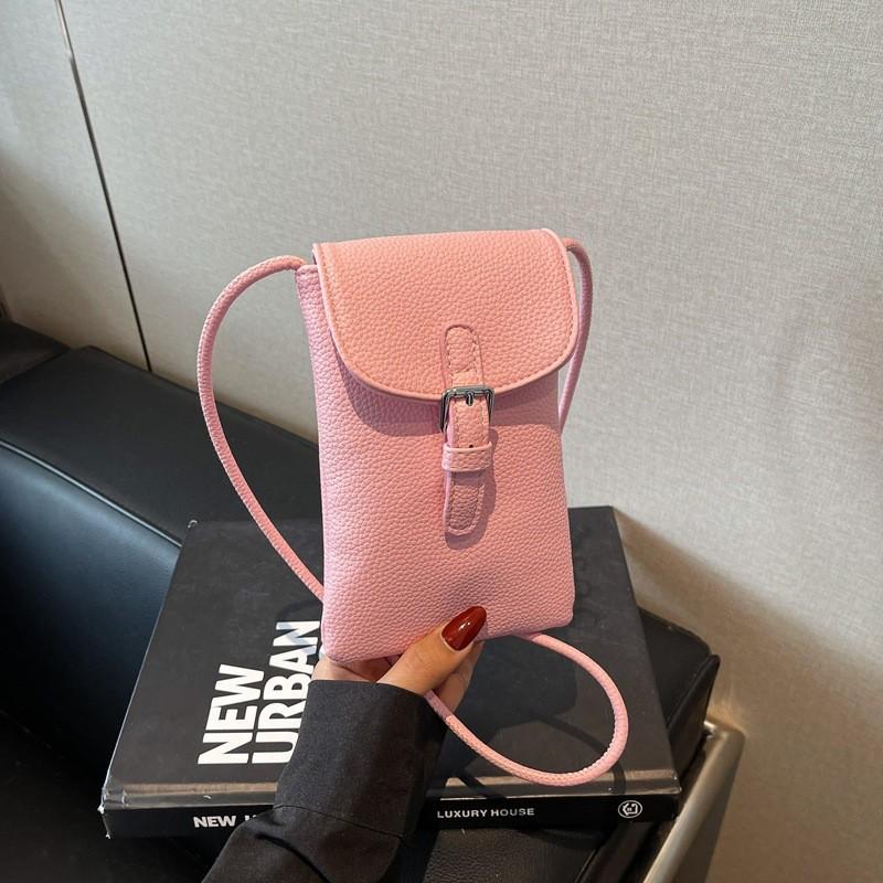 Women Pu Mini Crossbody Bag Phone Purse With Lock Clasp For Casual Use Outings