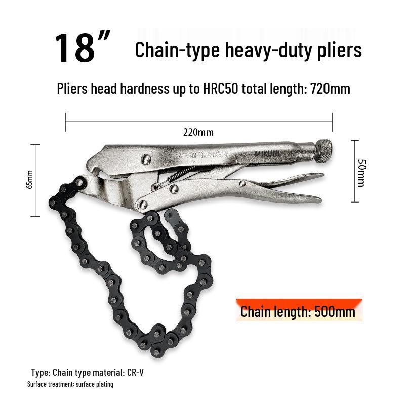 Multi-Function C-Type Folding Vise Grip Pliers with Flat, Round, and Needle-Nose Jaws, Automatic Fastening Clamp.