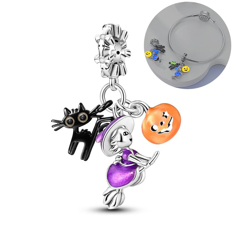 Halloween Seriescopper Beads Pendants Glowing Luminous Fit Bracelet Diy For Woman Original Charms Fashion Jewelrynew