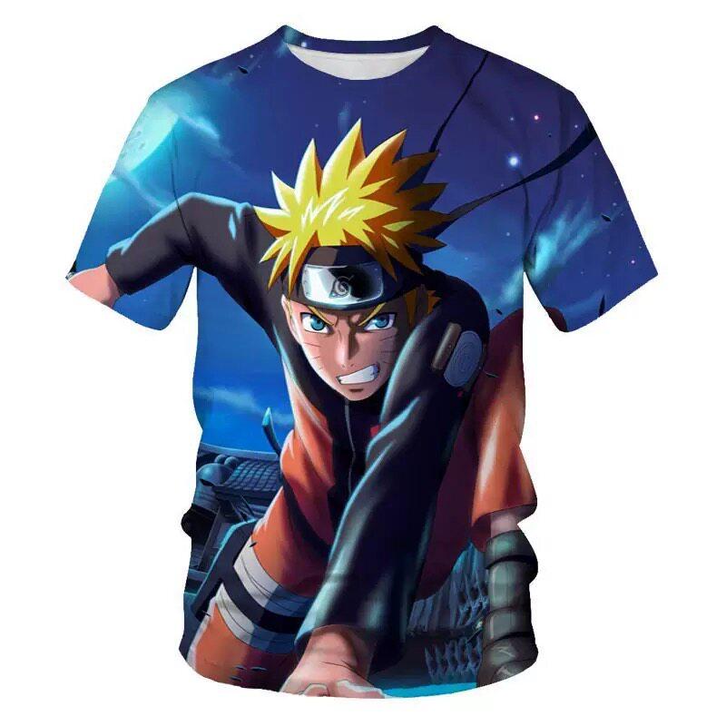 2026 Summer Anime Leisure Short-Sleeved Naruto Uzumaki Print 3D T-Shirt for Men - Adult Casual Shirt