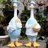 1pc/2pcs Couple Duck Statue Garden Ornaments Cartoon Duck Animal Resin Sculpture Ornaments Decoration For Outdoor Landscape Pond Yard Lawn Garden
