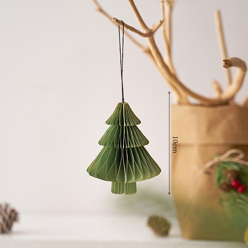 Irregular Shape Paper Honeycomb Christmas Tree Ornaments - Small Pendant & Honeycomb Ball Decor.