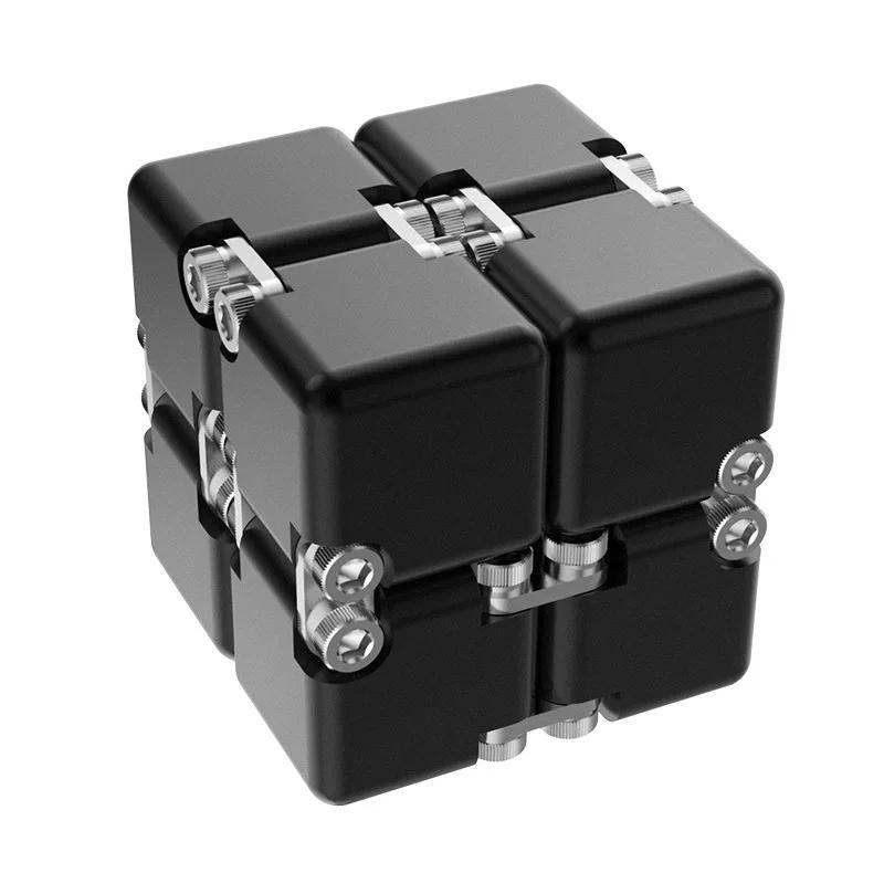 Aluminum Alloy Infinity Cube Fidget Toy Stress Relief Office Puzzle Relaxation Game Portable Educational Toy for Kids Adults