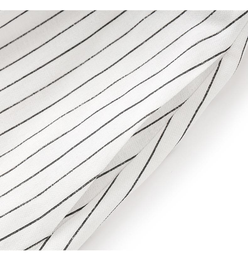 Women's Summer Striped Shirt Dress - High-End, Single-Breasted with Waist-Defining Fit