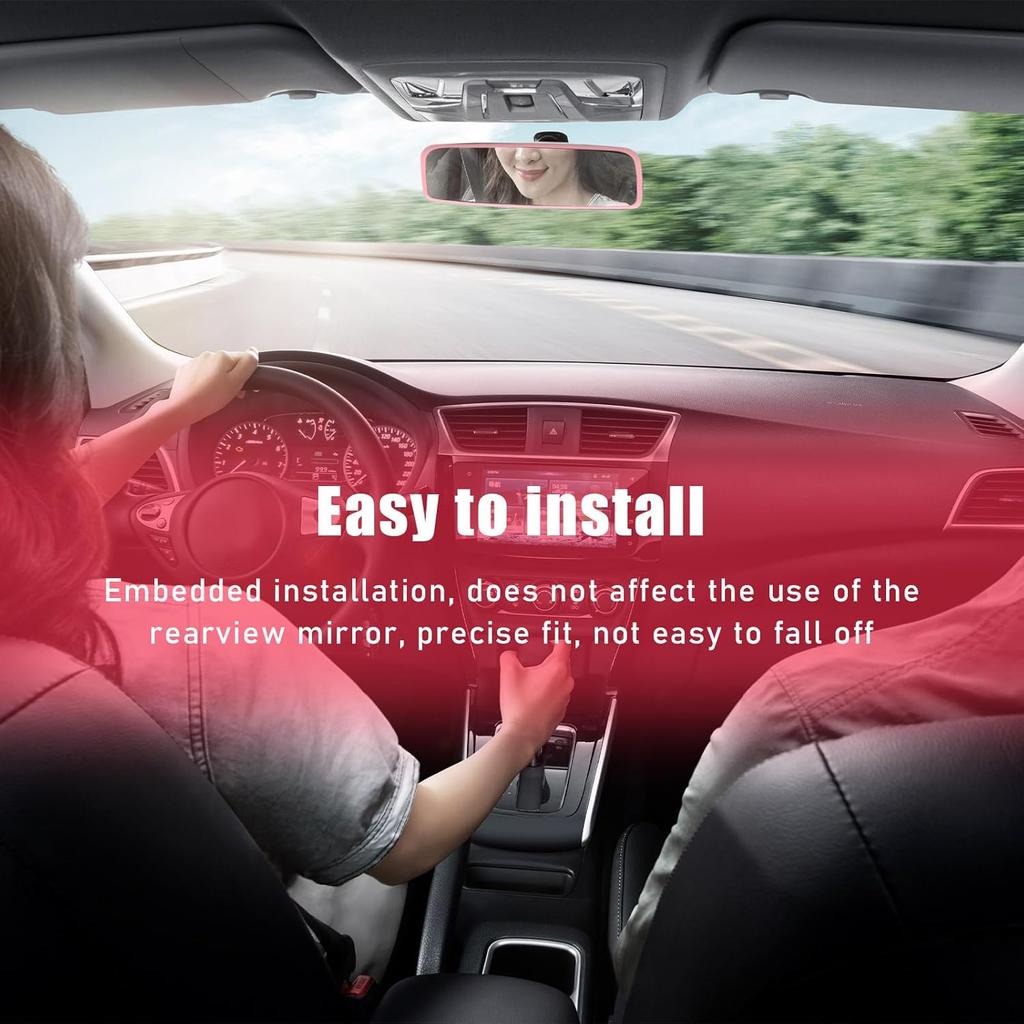 Car Rear View Mirror Protector Frame, Silicone Auto Rearview Mirror Protection Cover Compatible with Model 3/ Y, Interior Rear View Decoration Trim