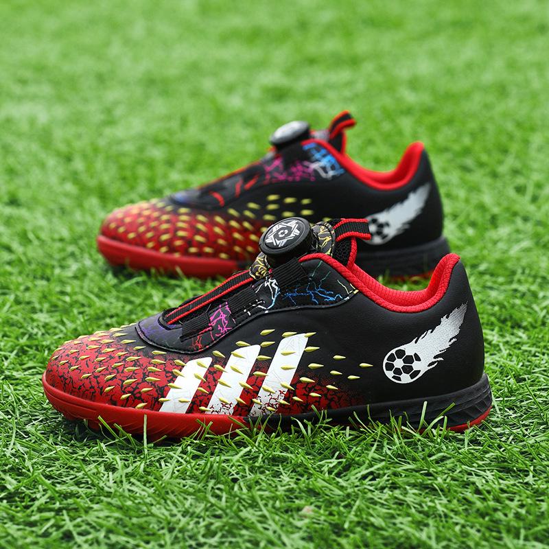 2024 new rotating button children's football shoes girls primary school boys game tf broken nails girls training shoes