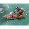 Summer New Floral Flat Sandals Women's Buckle Beach Sandals Hollow Open-toed Women's Shoes