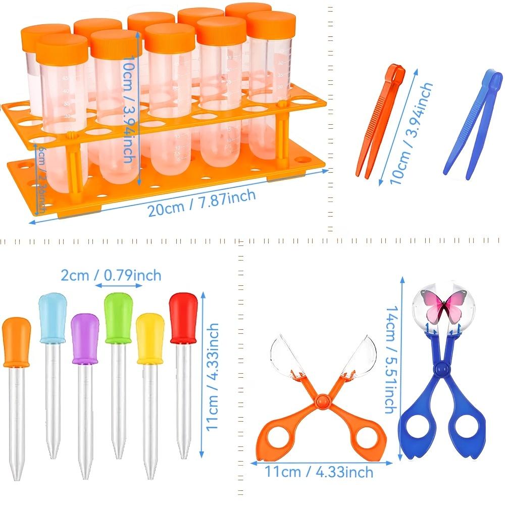 Large Test Tube Rack Set, Including Large Test Tubes, Silicone Droppers, Storage Racks, Plastic Tweezers, Convenient Plastic Scissors,