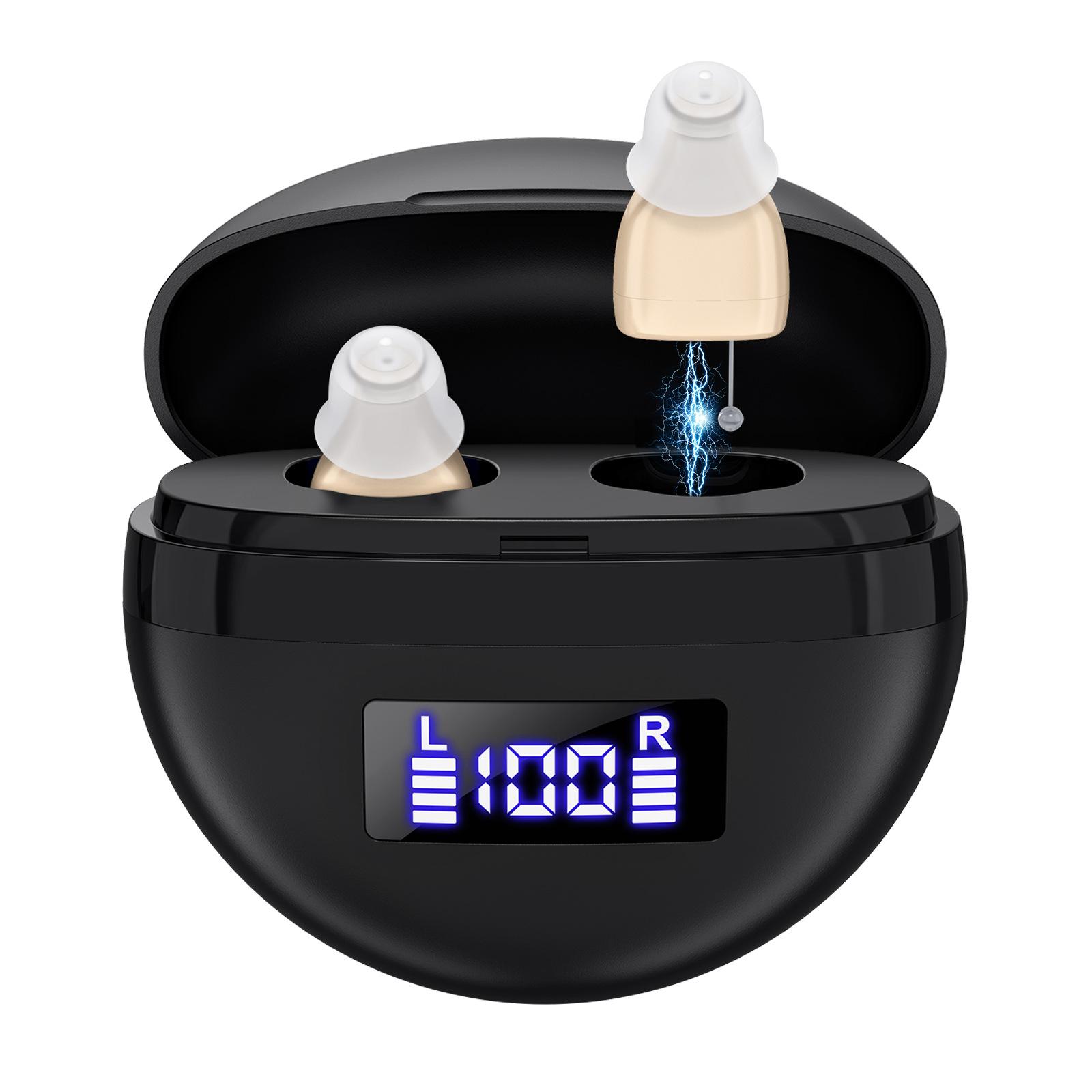 

Мини слуховые аппараты с аккумулятором и шумоподавлением, невидимый внутриушной легкий усилитель звука чёрный