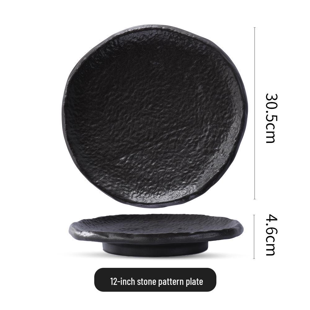 Rock Advanced Ceramic Sushi, Sashimi, and Dessert Plate – Japanese-Style Serving Tray