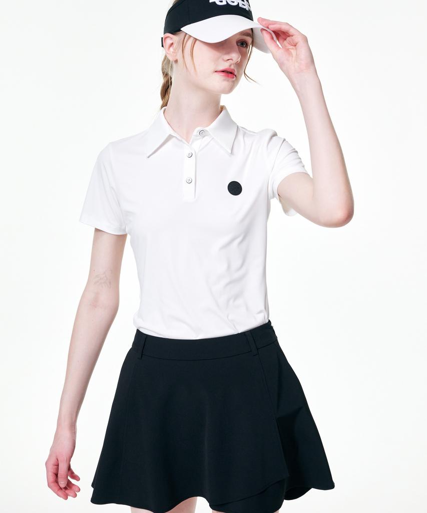 Cream Golf Wrap Flare Skirt