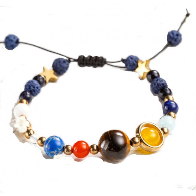 Nine Planets Blue Sandstone Adjustable Woven Bracelet