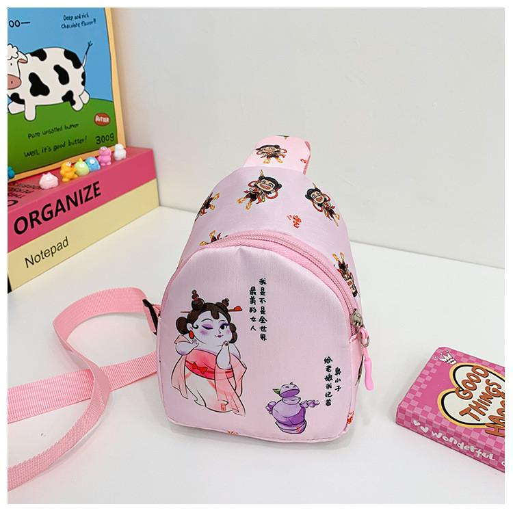 Ne Zha 2 Children Fashion Cartoon Crossbody Bag Polyester Material Outing School