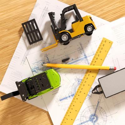 1 Set 2,4 GHz Mini-Fernbedienung Gabelstapler Auto Modell Spielzeug 1/64 Legierung RC Gabelstapler Echt Heben-Senken-Drehen Mit Hinterem Ladebehälter