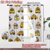 2pcs, 2D FLAT PRINTING Curtains (Without Rod) Happy Cars Holiday Printed Curtains Versatile Durable Polyester Curtains