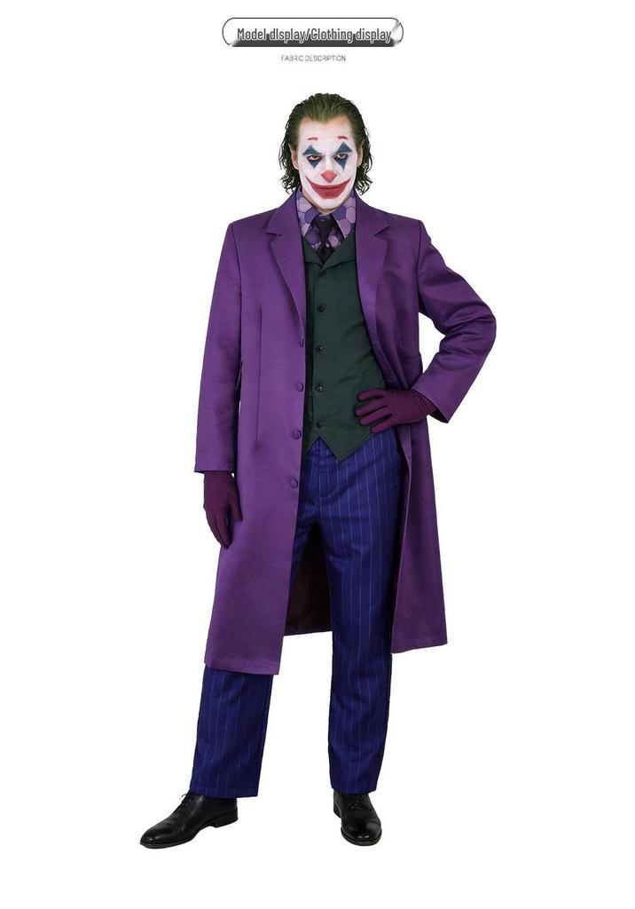 Heath Ledger Joker Cosplay Costume: Purple Trench Coat & Full Set