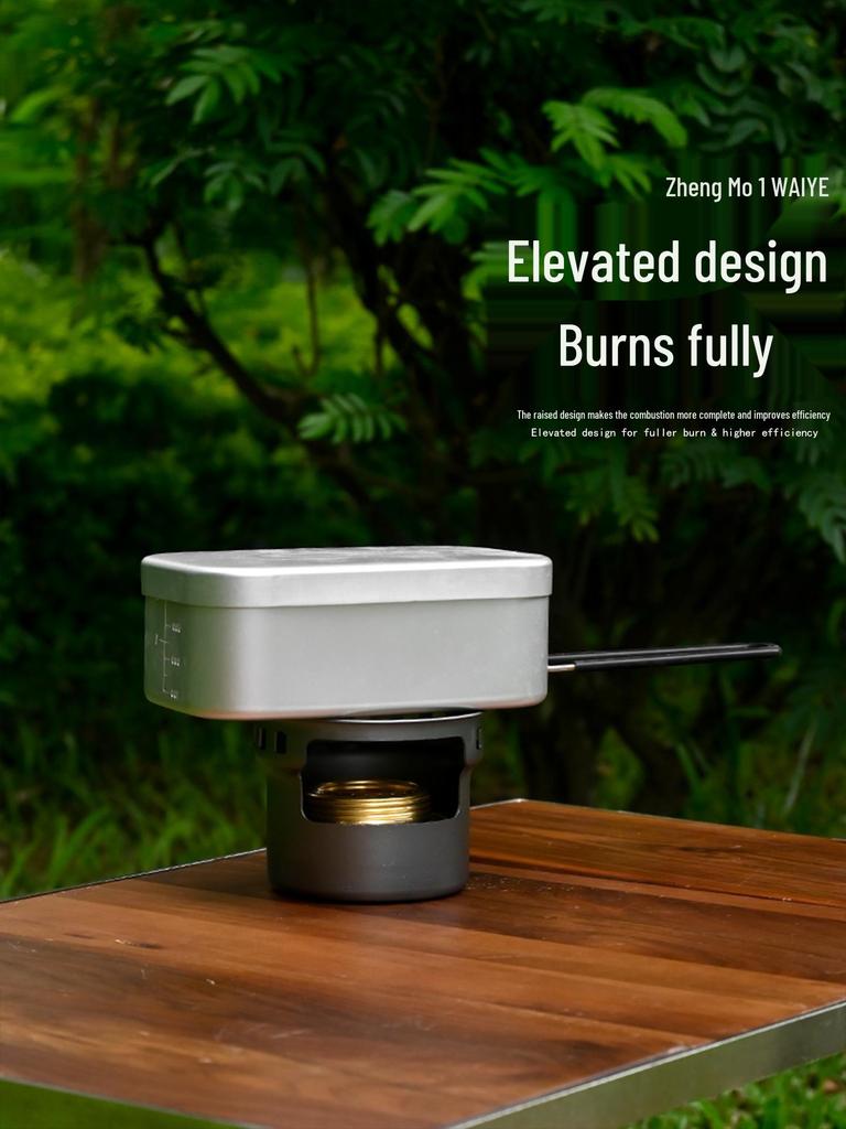 Windproof Mini Outdoor Camping Alcohol Stove with Solid & Liquid Fuel Compatibility