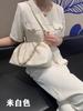 High Quality Leather Women'S Bag Donut Chain Lucky Bag Bag Drawstring Cloud Bag Underarm Bag