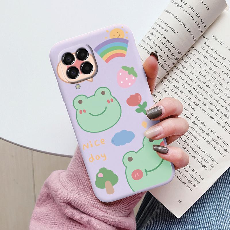 

Cute Painted Case For Samsung Galaxy M33 M53 5G Soft Cover Cartoon Cat Sunflower TPU Funda For Samsung A17 A55 A56 Women Coque Samsung M53 5G
