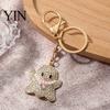 Halloween Jewelry Rhinestone Pumpkin Keychain, Ghost Witch Hat Spider Web Cat Decorative Accessories Bag Charm, Car Key Ring for Handbags Backpacks
