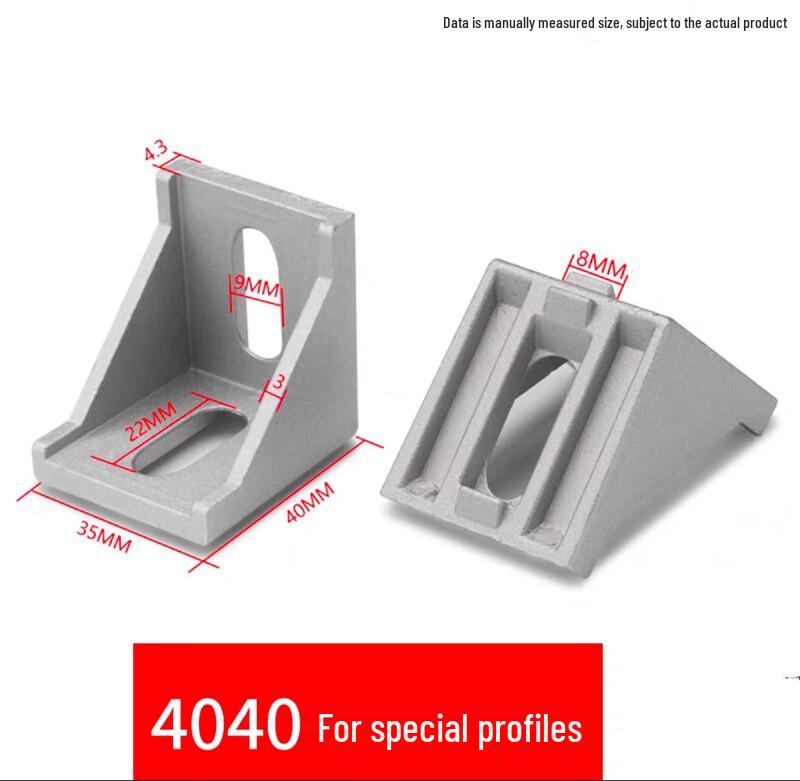 Jiemengzhe 4040 Aluminum Alloy Corner Bracket (10-Pack)