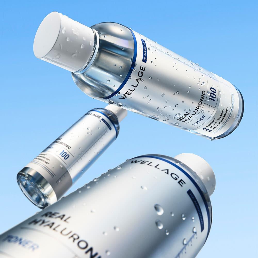 WELLAGE Real Hyaluronic 100 Toner Deep Hydrating Moisture 200ml Korean Facial Toner Skin Barrier