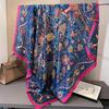 110cm Versatile Women’s Imitation Silk Scarf - Large, Printed, Decorative, Sunscreen Shawl