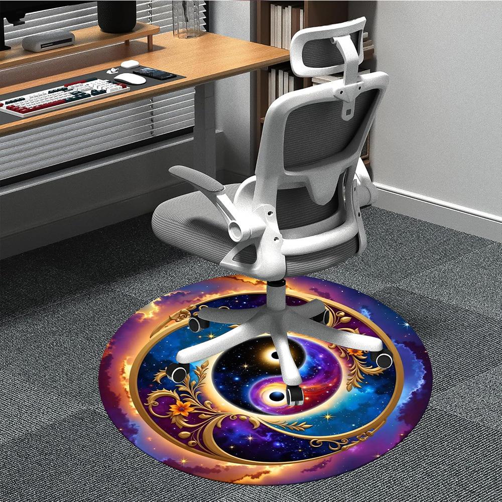 1pc Cosmic Yin Yang Symbol Chair Carpet for Office Non-Slip Mat for Office - Decorative Floor Mat  Yy251030222