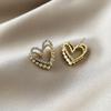 Double-Layer Simple Love Diamond Stud Earrings Trendy Small Temperament Earrings Earrings
