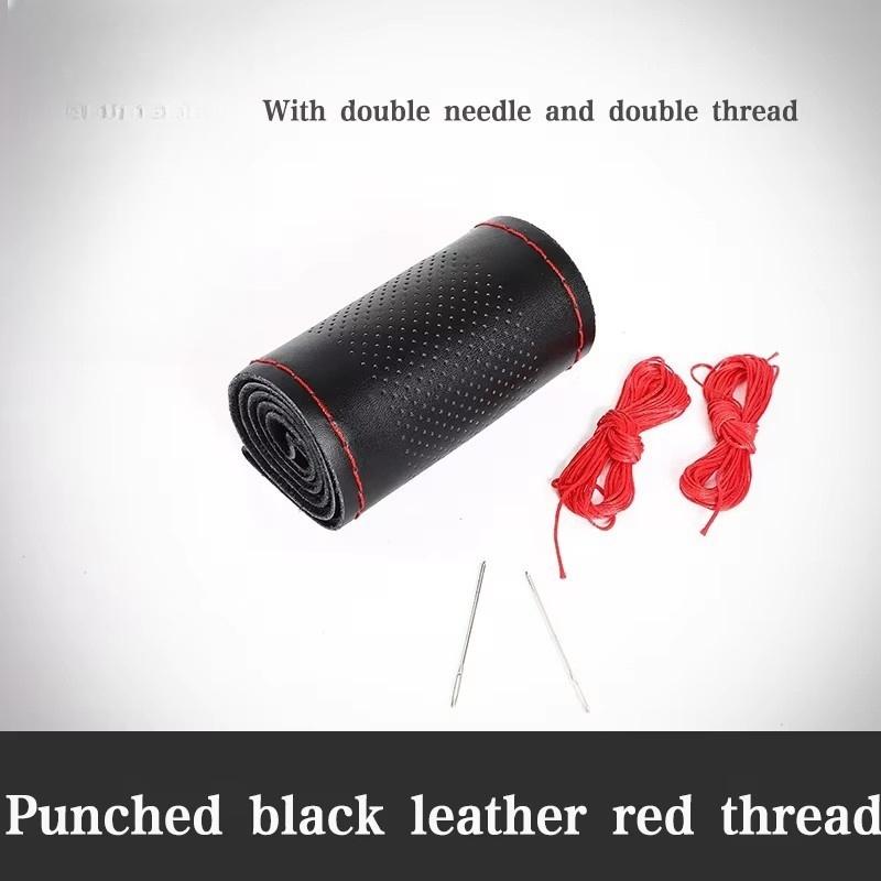 Car Hand-sewn Steering Wheel Cover For All Seasons Universal Microfiber Leather Wear-resistant Cars Accessories