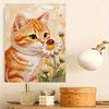 Frameless Pearl Painting Kit Cute Cat Pattern DIY 3D Bead Art Canvas Relaxing Handmade Craft for Adults Home Decor