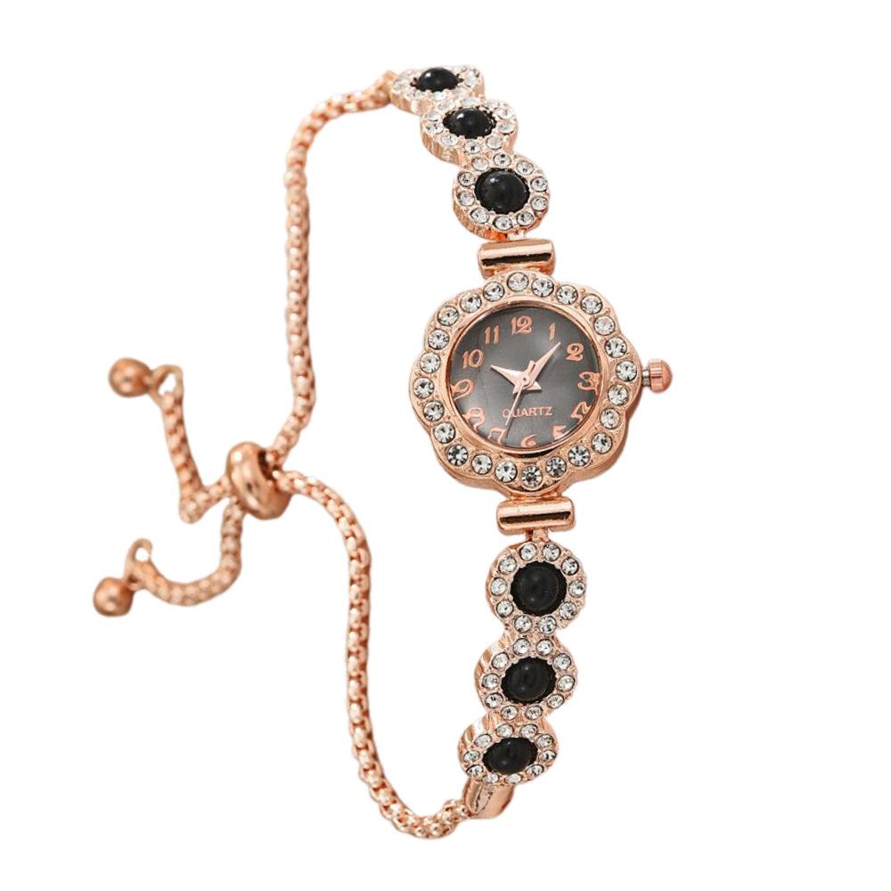 Lazy Free Pull-out Women's Bracelet Women's Watch Fashion Color Diamond Fashion Temperament Quartz Watch