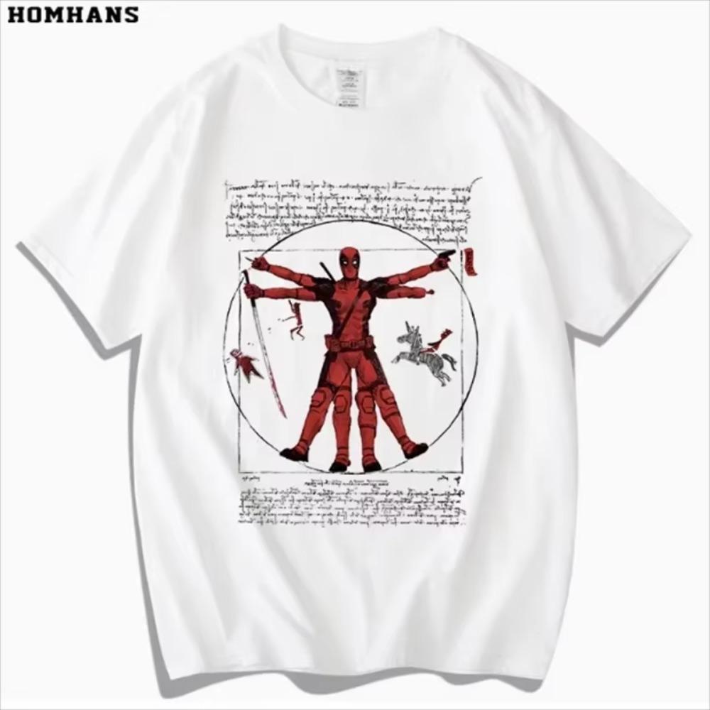 Men's T Shirt for Men Short Sleeve 100% Cotton DEADPOOL Print T-shirt Deadpool movieS.H.I.E.L.D. Agents Revenge League