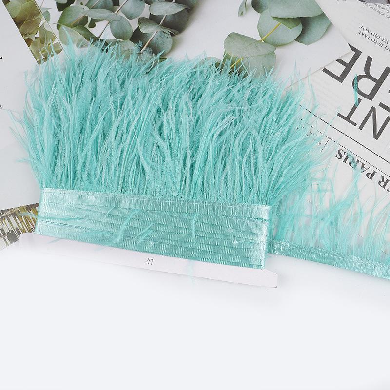 8-10Cm Ostrich Feather Wedding Dress Diy Performance Clothing Accessories Feather Tassel Including Webbing