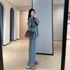 Light Knit Autumn-Winter V-Neck Sweater & Wide-Leg Pants Women’s Set