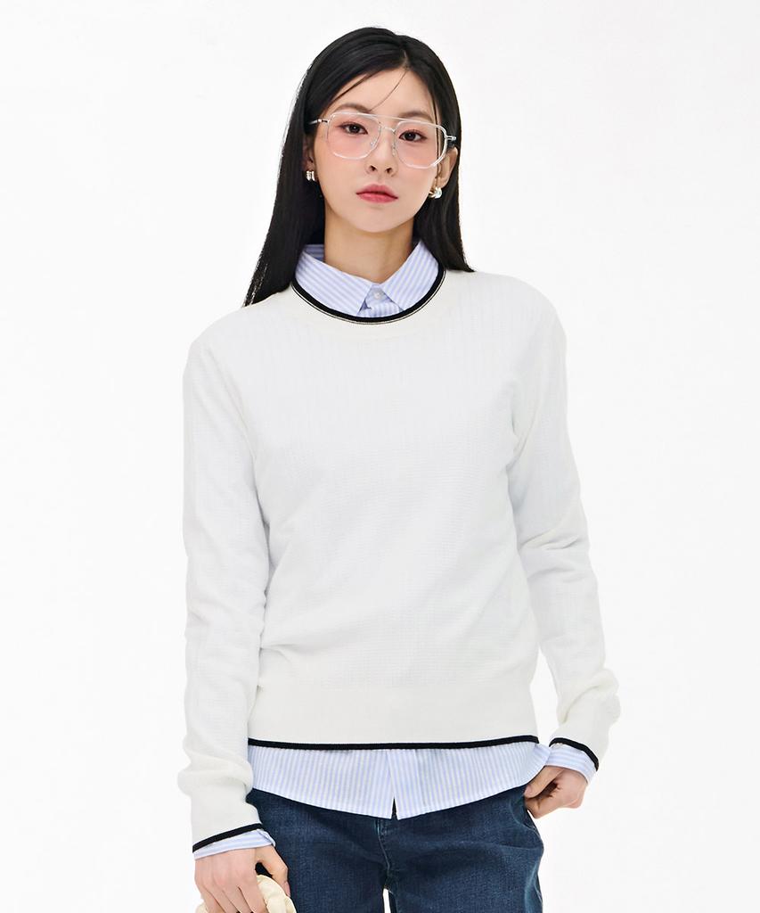 CHASECULT Women'S Crew Neck Sweater - Ivory