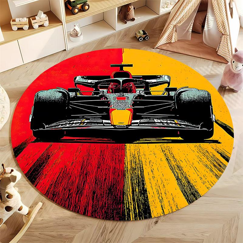 Dynamic Racing Car Design Round Rug for Living Room round carpet for home sofa bedroom, gift