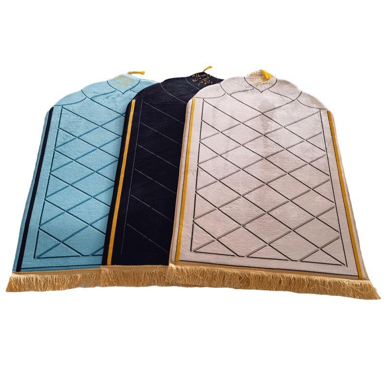 Cross-Border Prayer Carpet Flannel Floor Mat - Irregular Shape, Custom Print, Thick Cushion for Living Room