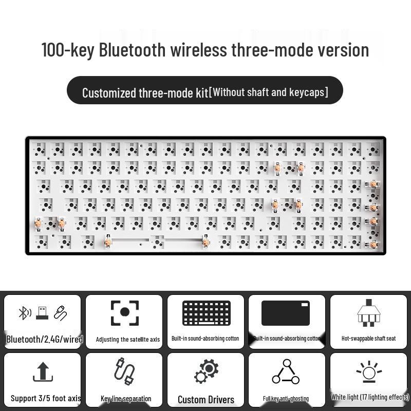 Wireless Bluetooth 68/61 Mechanical Keyboard Kit: RGB, Hot-Swappable, DIY Customizable, Mini, Portable.