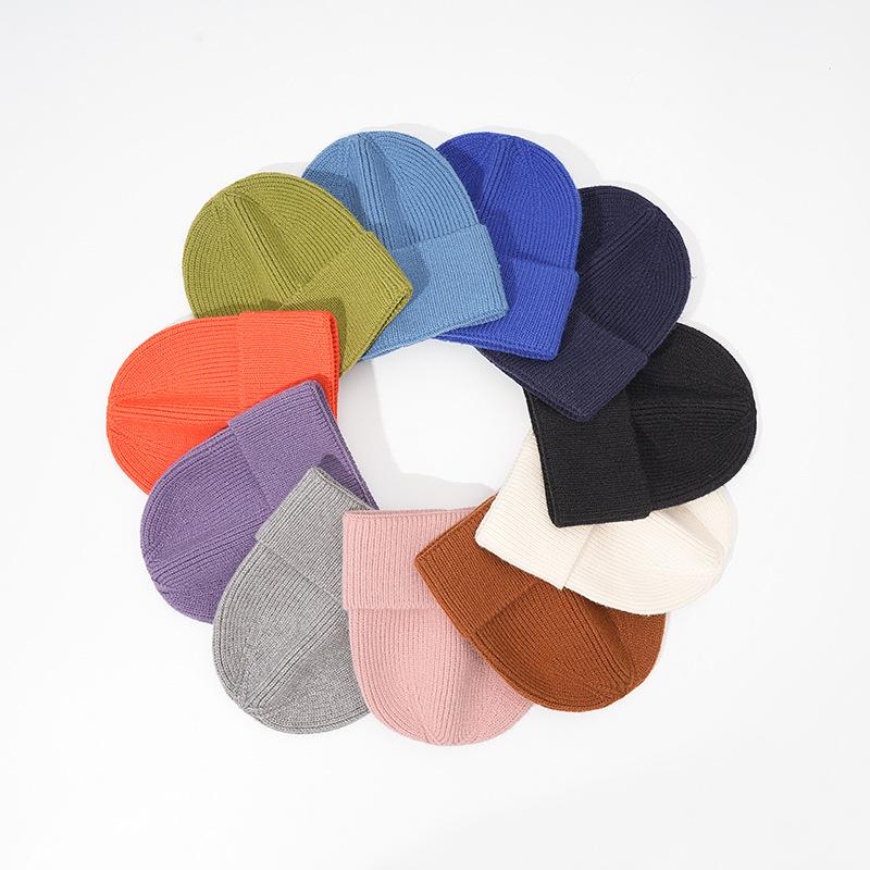 Light Plate Knitted Hat for Women Thickened Warm Ear Protection Cold Hat for Students Simple and Versatile Pullover Woolen Hat for Men