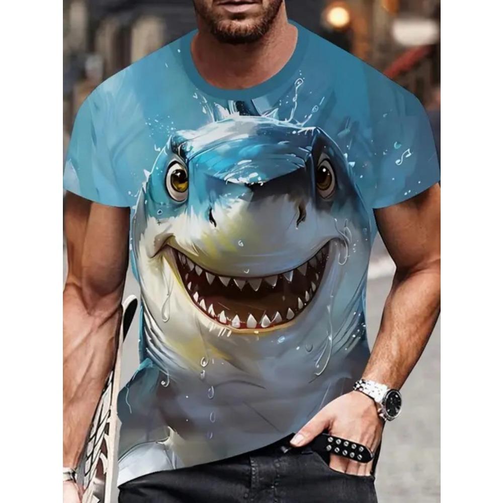 Summer Interesting Animal 3D Printed Men's T-shirt Loose Breathable Large Size Short Sleeved T-shirt