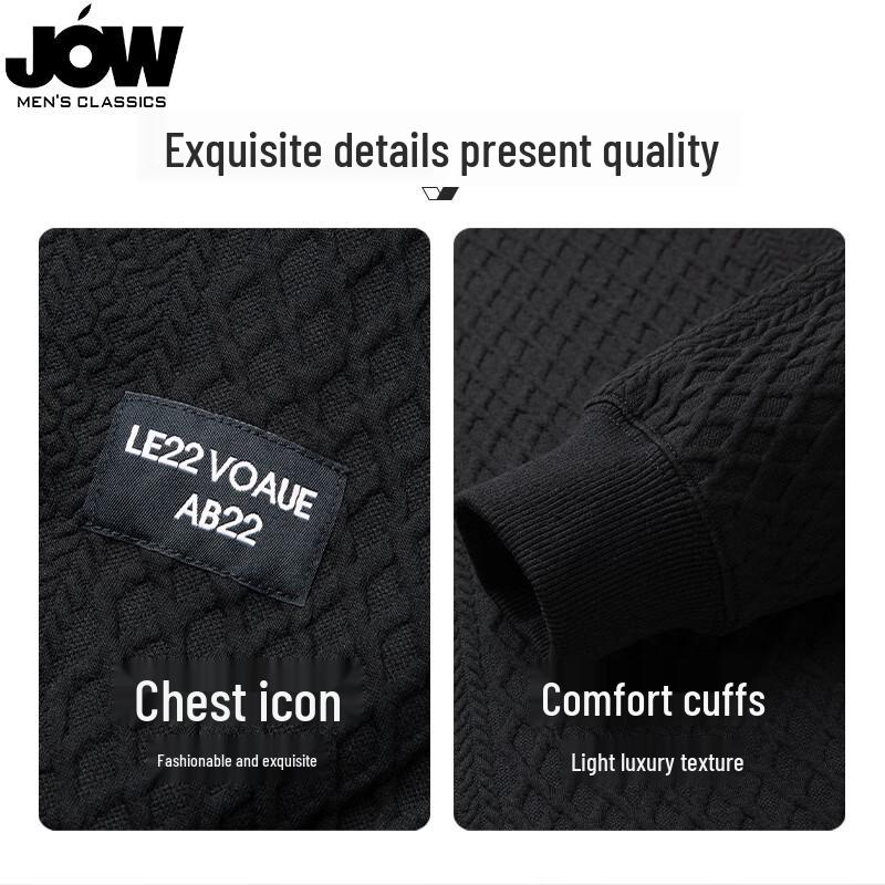 JOW Herren Diamant Jacquard Langarm Sweatshirt