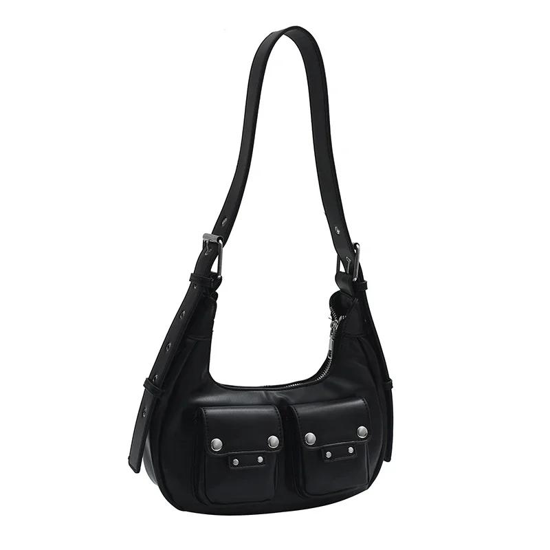 

Легкая роскошная сумка через плечо Advanced Sense Niche Design из искусственной кожи с застежкой-молнией под мышкой, модная универсальная сумка через плечо в западном стиле