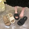 Thick-soled Cool Slippers Women's New Summer Wear One-word Beach Slippers Enlarged and Widened Sandals