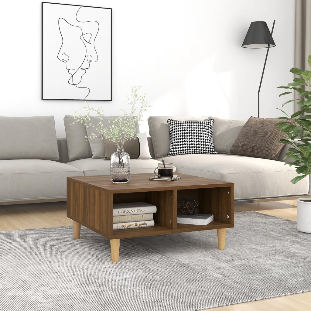  Coffee Table, Brown Oak, 60x60x30 Cm