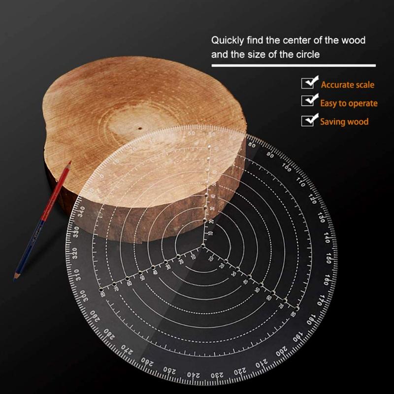 Woodturning Round Center Finder Woodworking Compass Circles Drawing Tool Acrylic Accurate Scale Centering Ruler 20/30CM