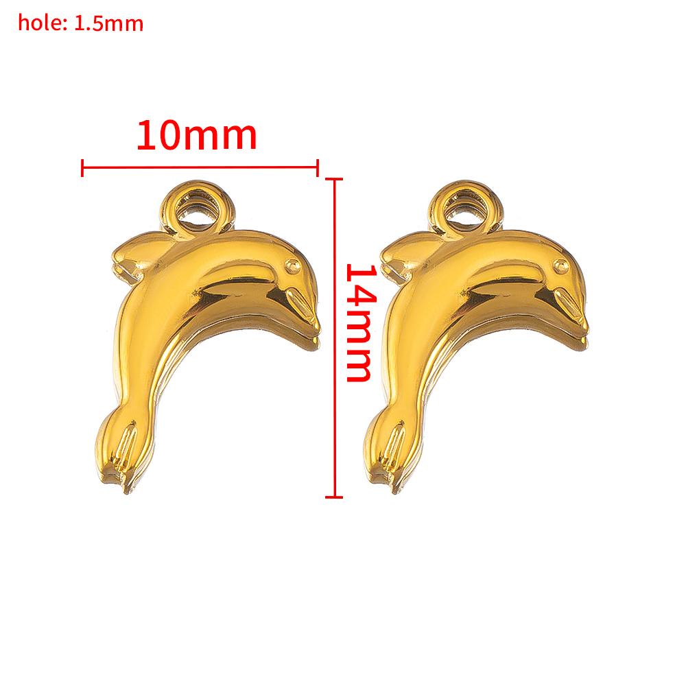2pcs Stainless Steel Gold Plated Ocean Star Flower Shell Moon Charms for DIY Boho Earring Jewelry Material Making Pendant Supply