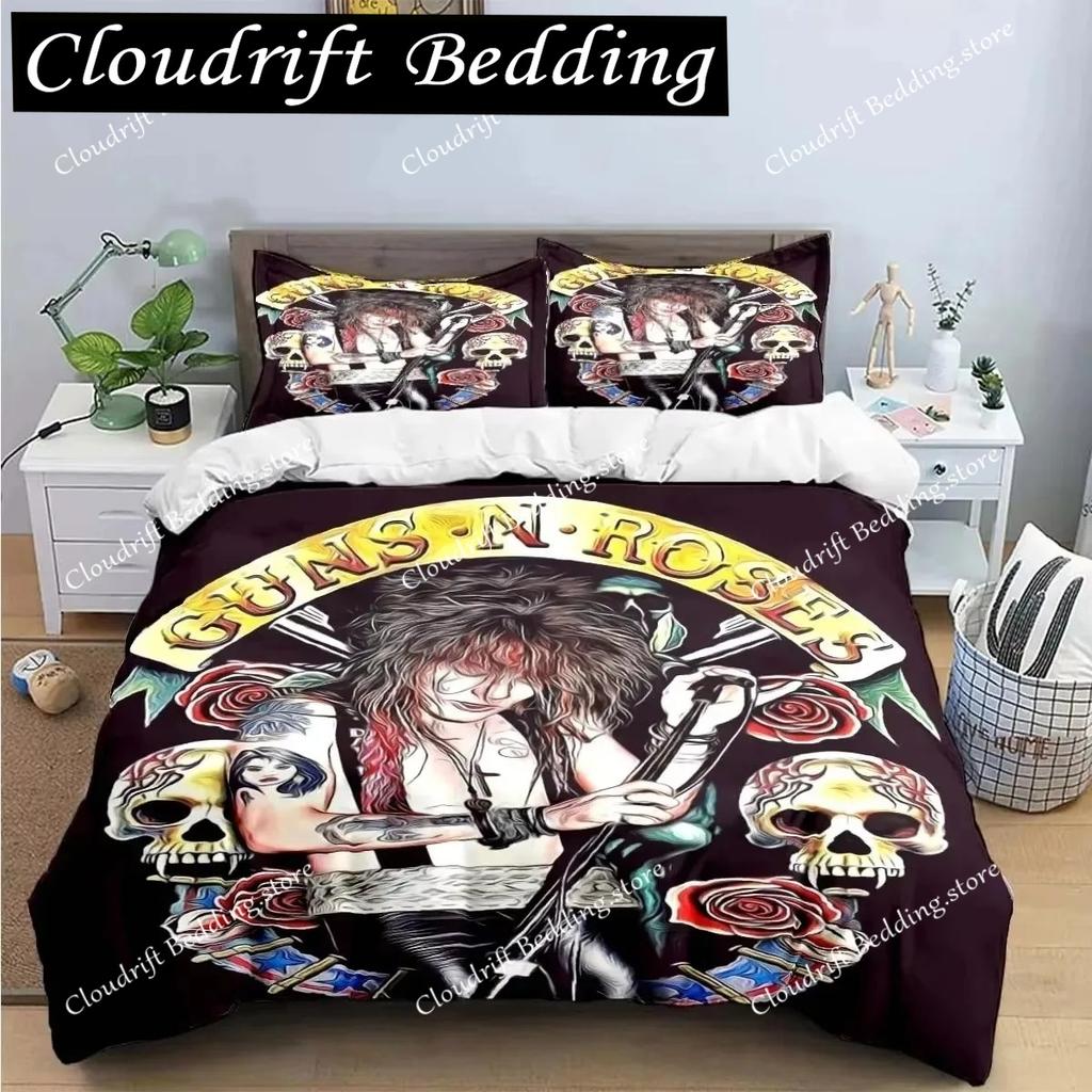 Guns N'roses Band Retro Bedding Sets Exquisite Bed Supplies Set Bed Comforter Luxury Birthday Gift Duvet Cover Set